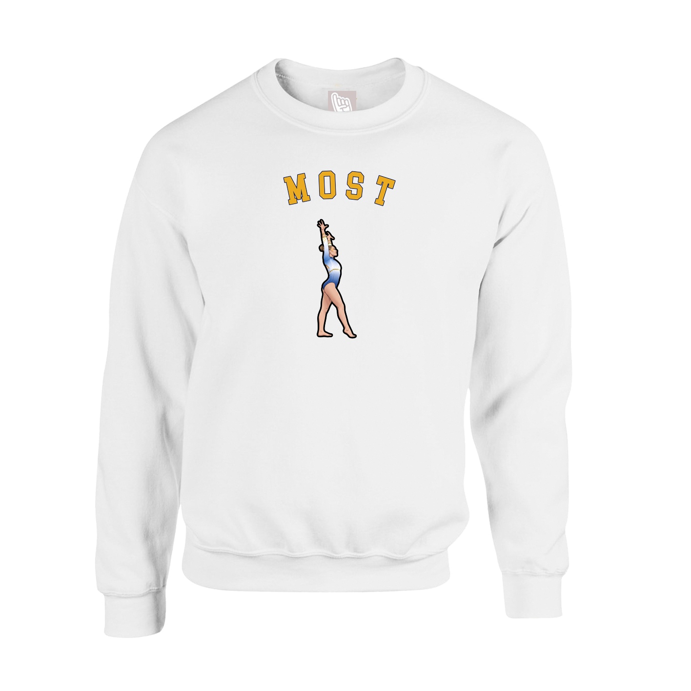 Fleece Crew — Shirsey Arch in White