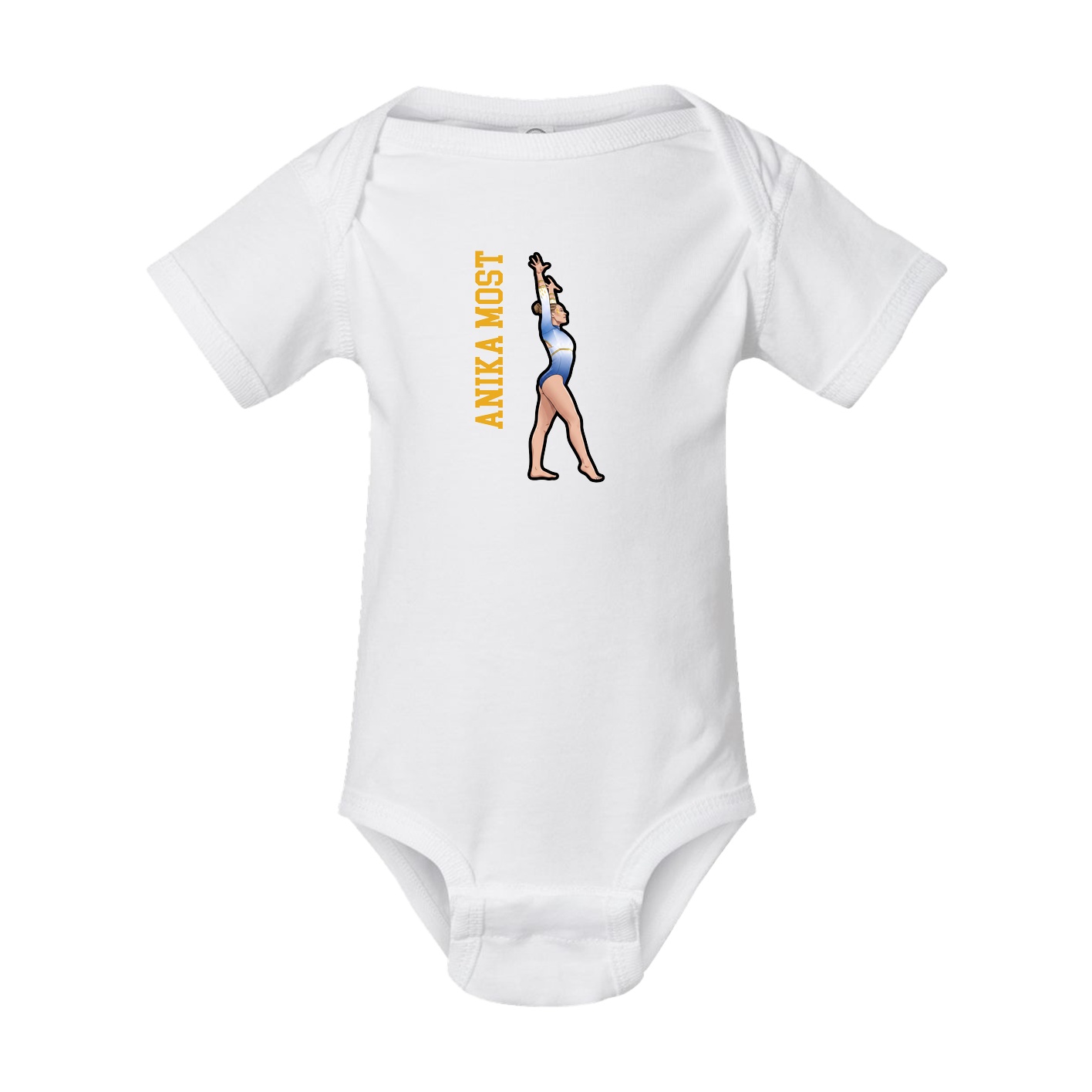 Baby Onesie — Name Vertical in White