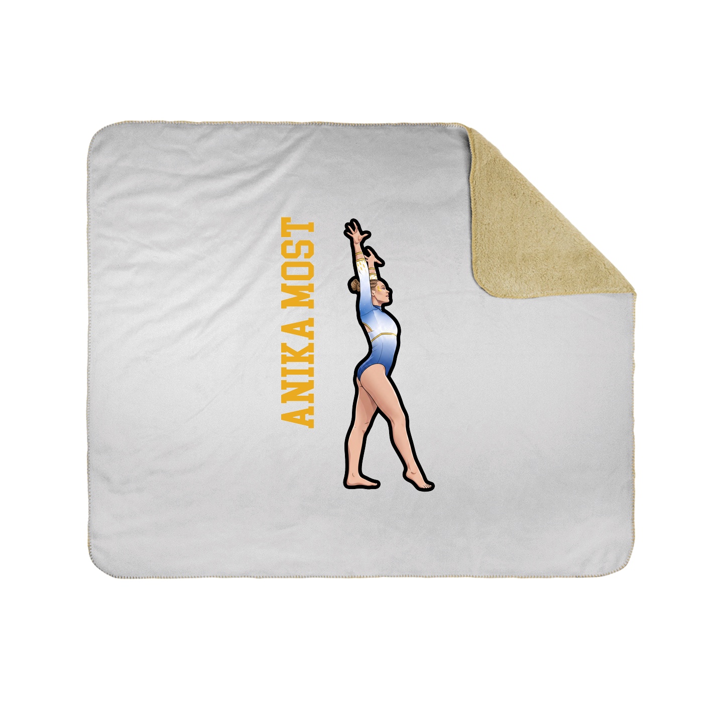 Throw Blanket — Name Vertical in White
