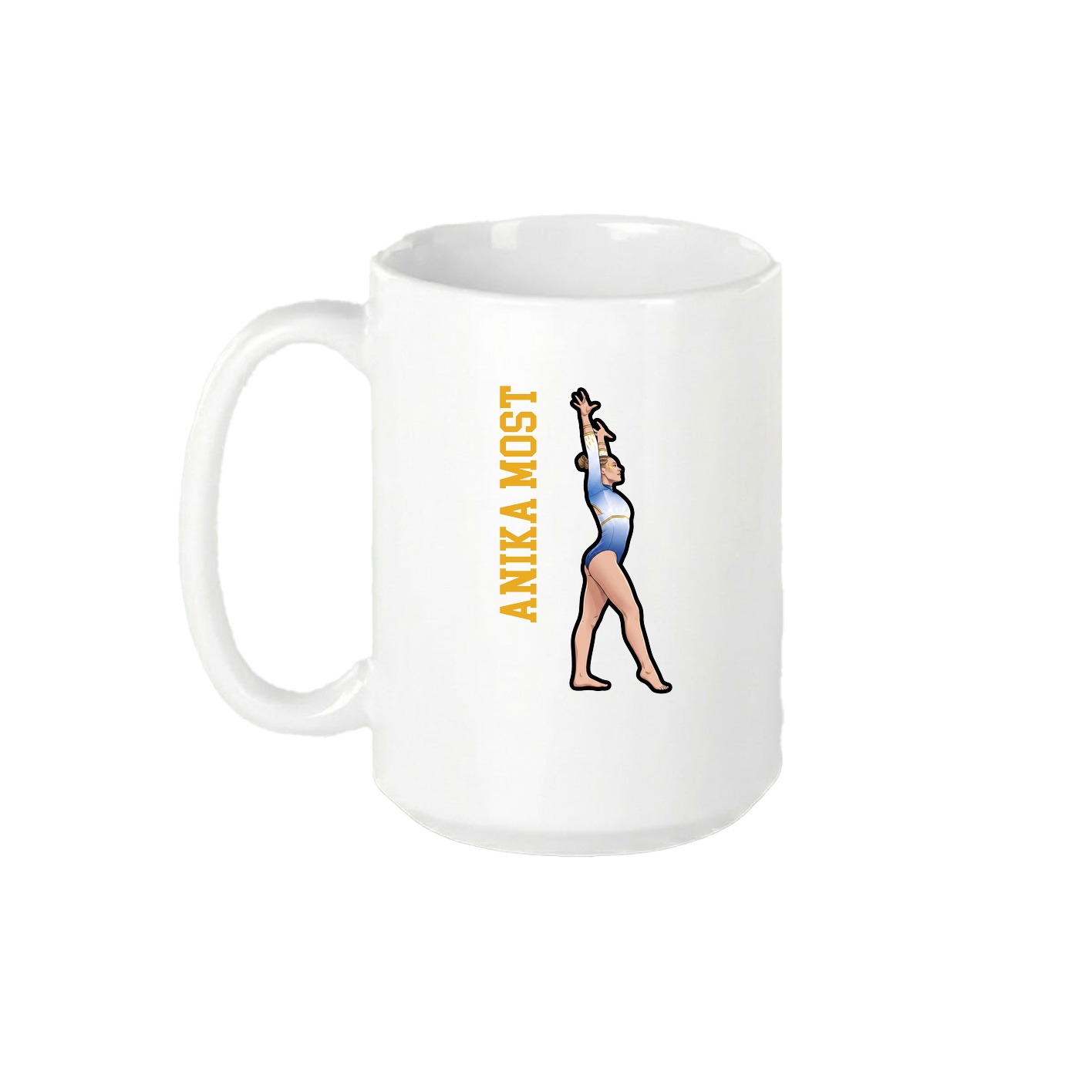 15oz Coffee Mug — Name Vertical in White