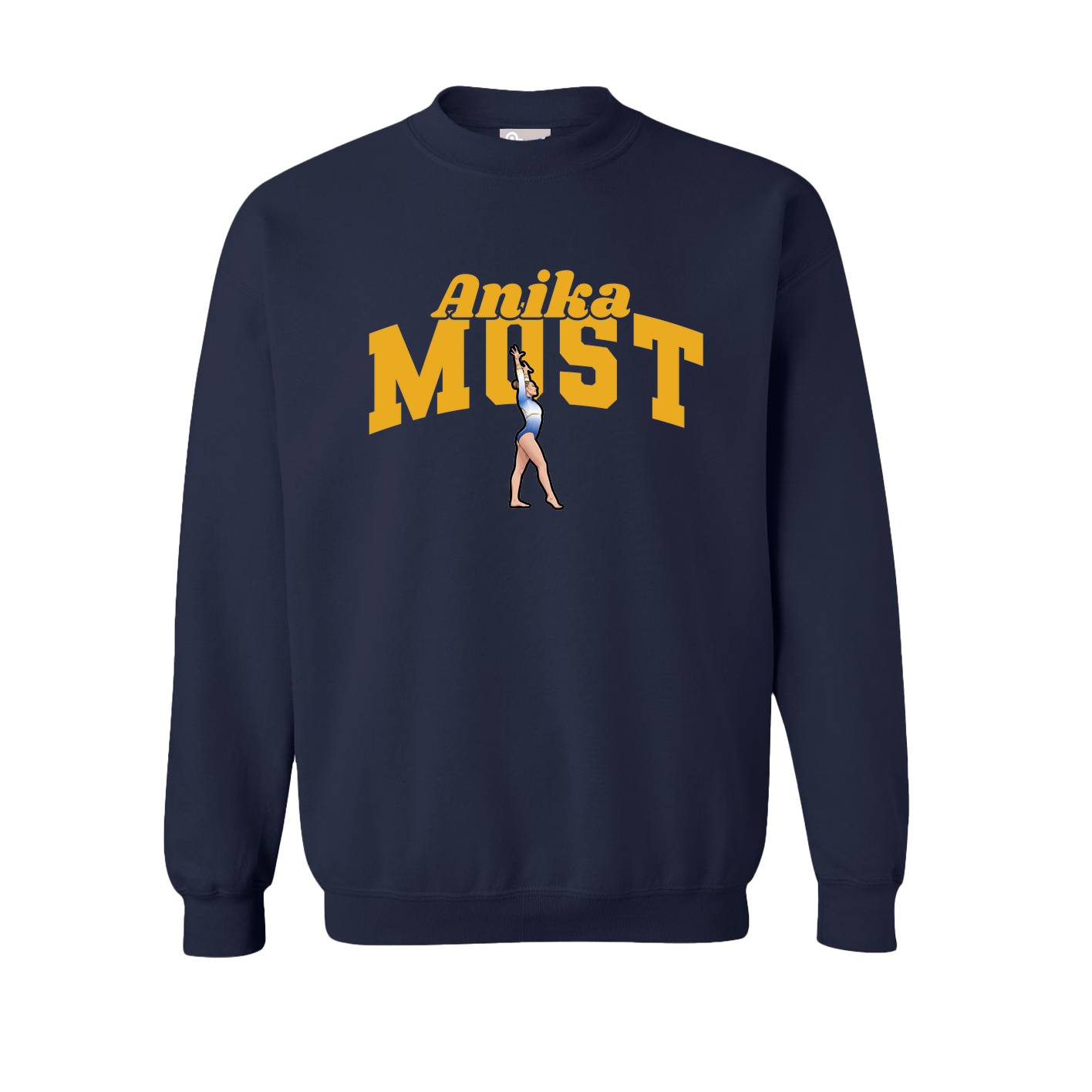Fleece Crew — Signature Arch in Navy