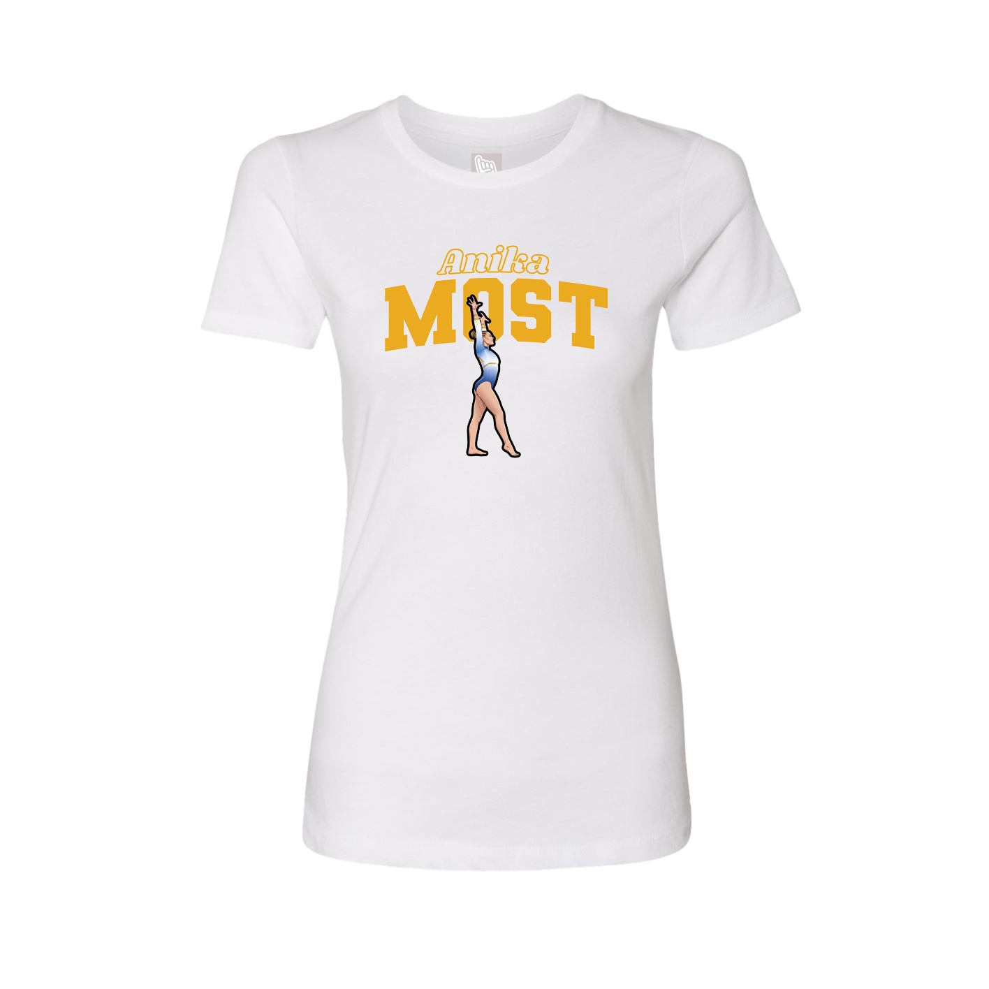 Fitted Women's Tee — Name Arch in White