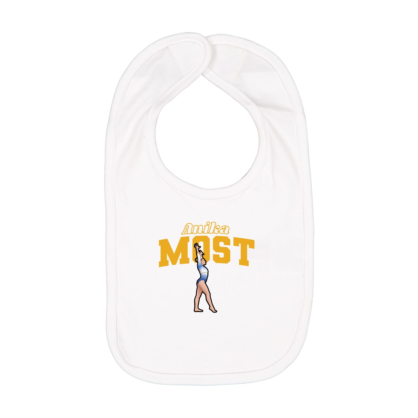 Infant Bib — Name Arch in White