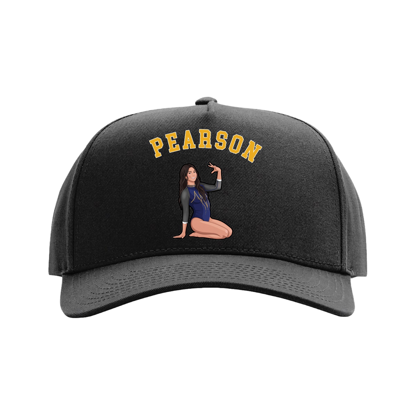 Full Fabric Five-Panel Champ Cap — Shirsey Arch in Black