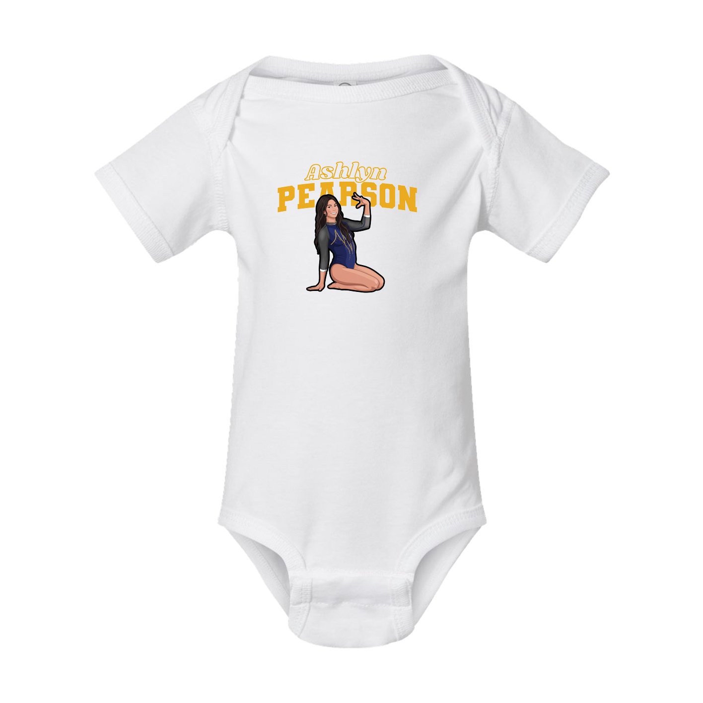 Baby Onesie — Name Arch in White