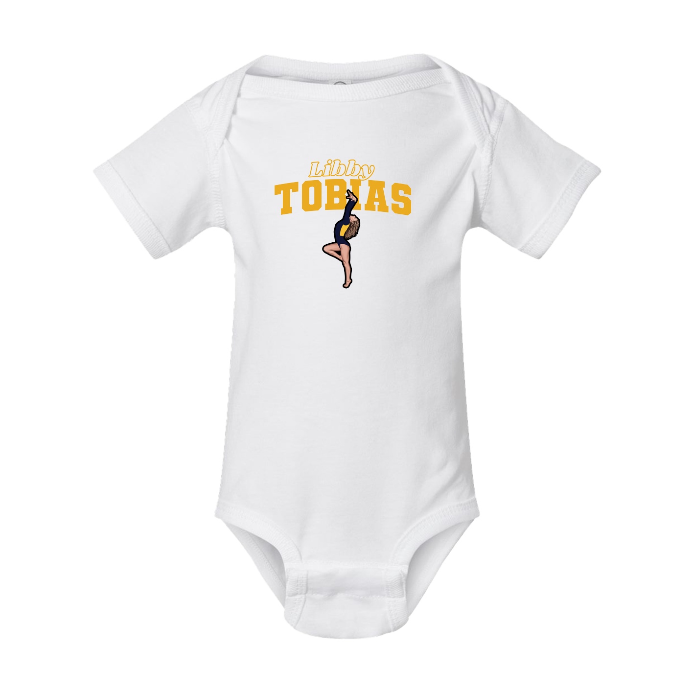 Baby Onesie — Name Arch in White