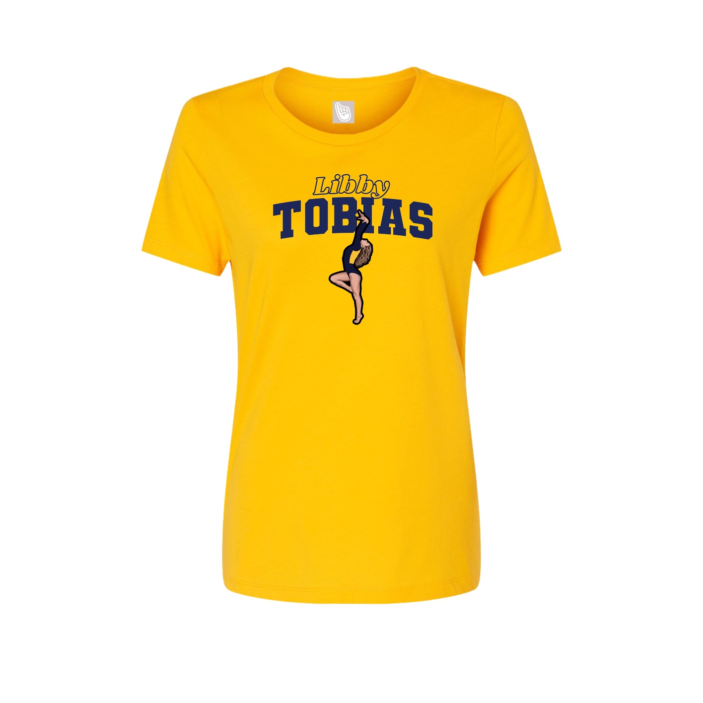 Fitted Women's Tee — Name Arch in Gold