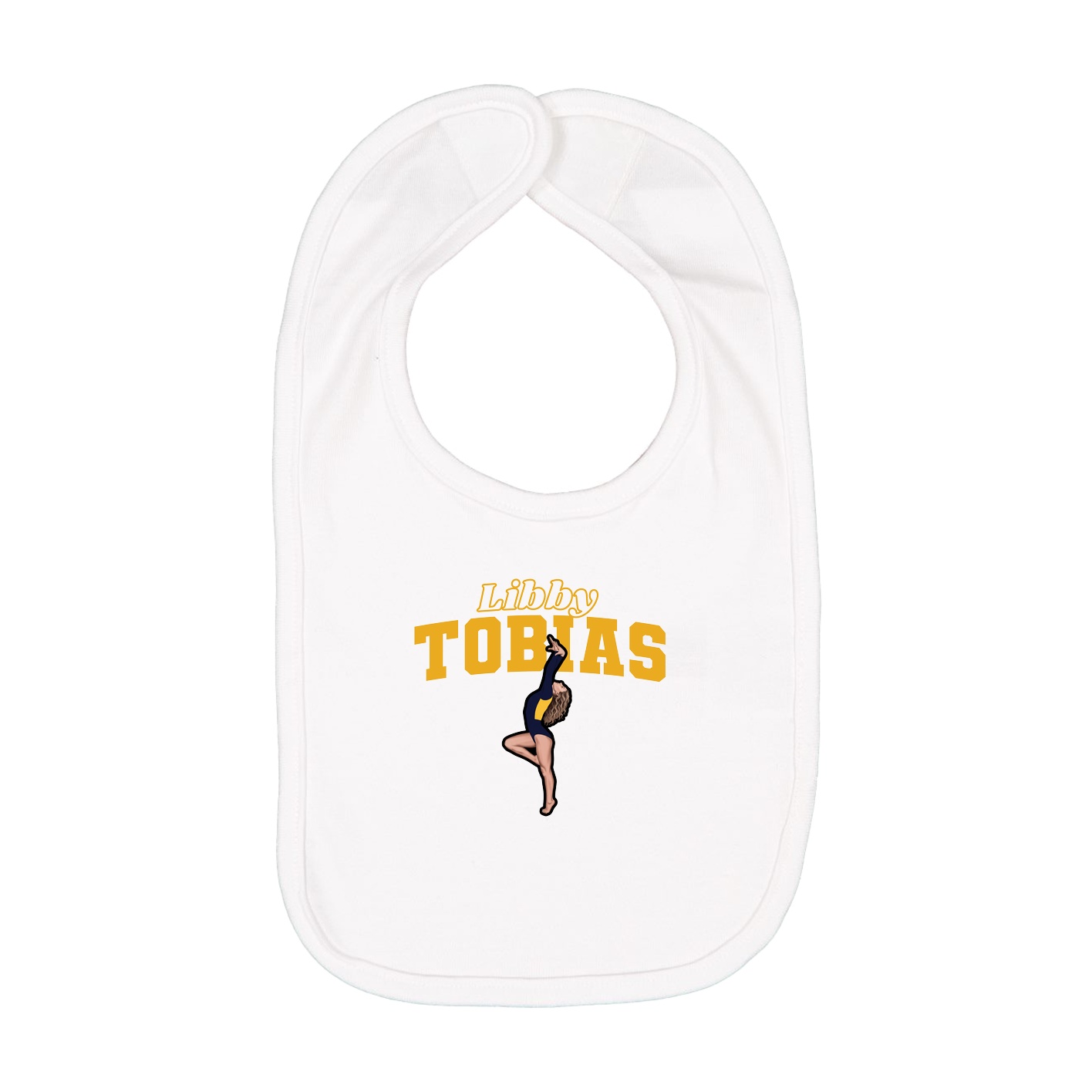 Infant Bib — Name Arch in White
