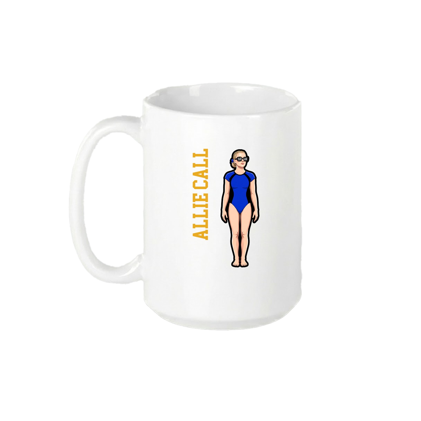 15oz Coffee Mug — Name Vertical in White