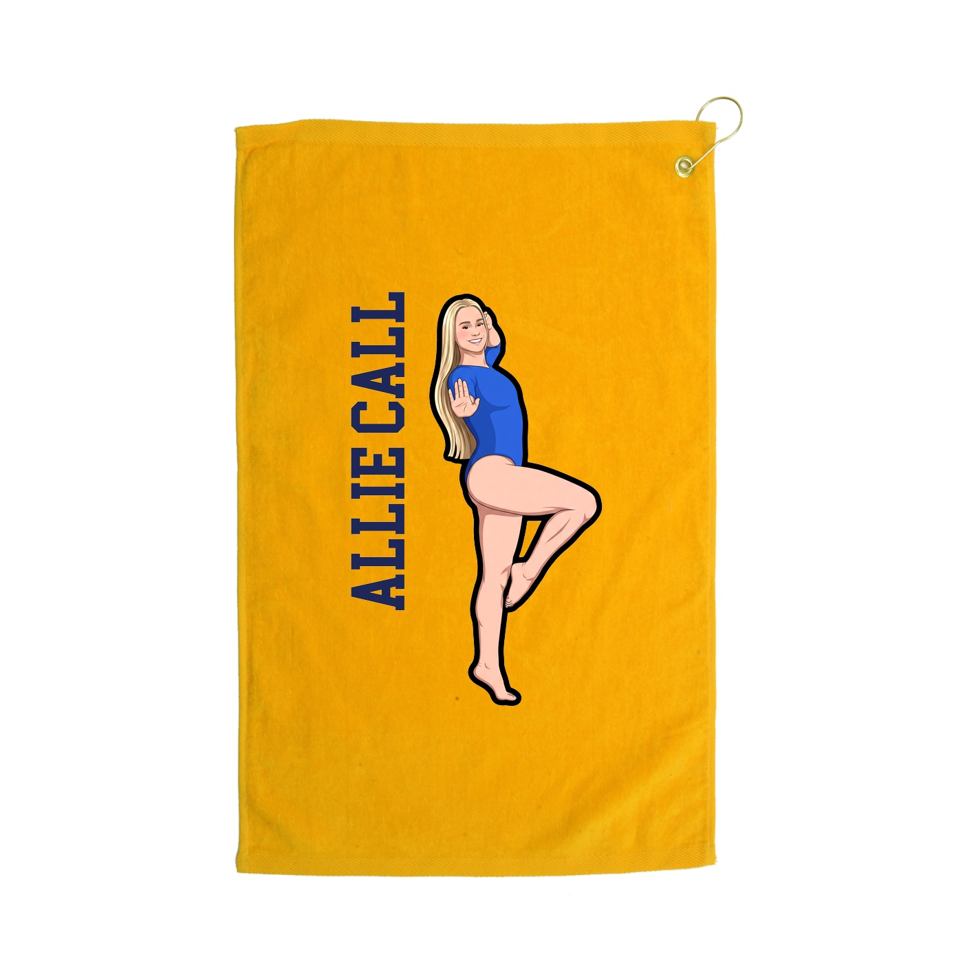 Golf Towel — Name Vertical in Gold