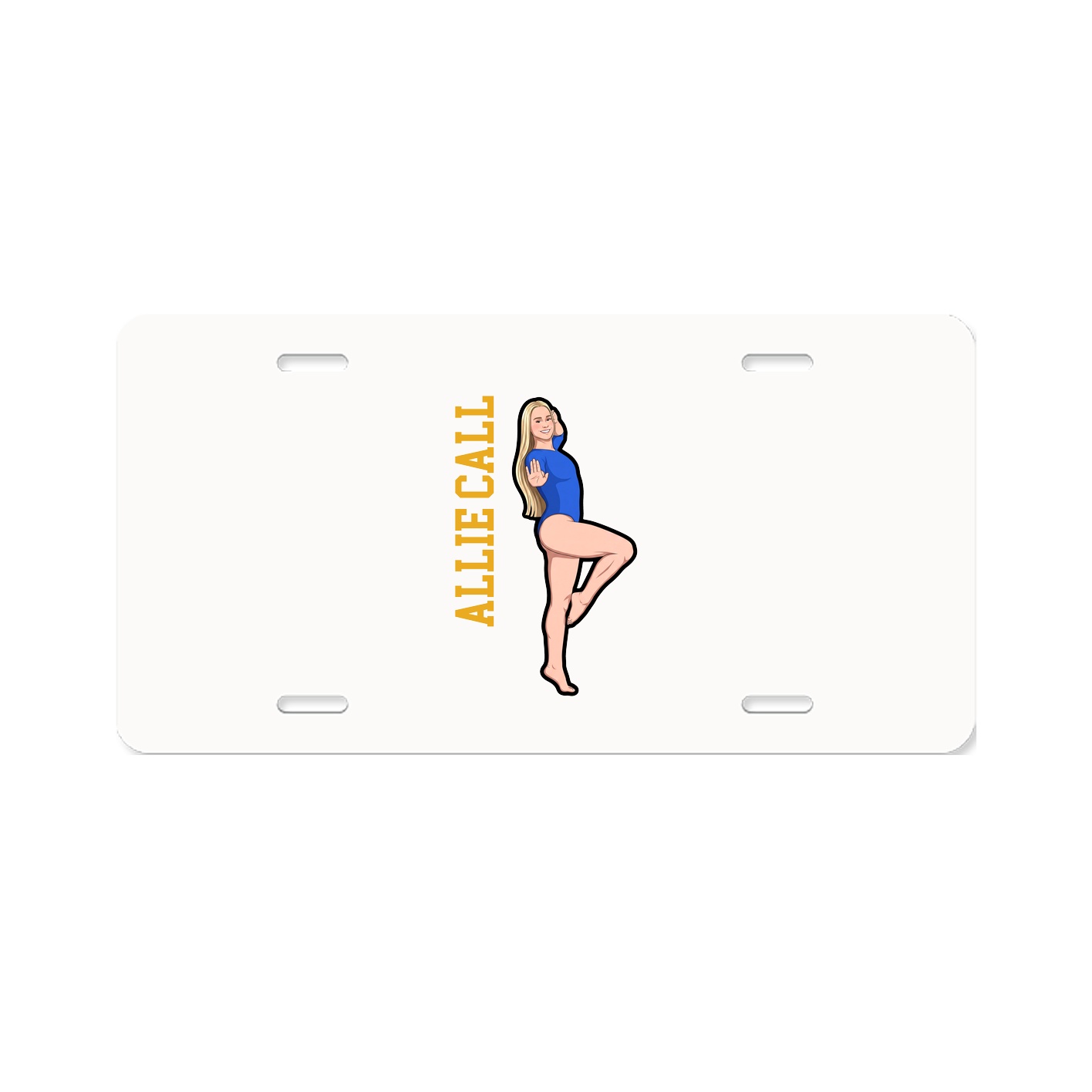 License Plate — Name Vertical in Classic