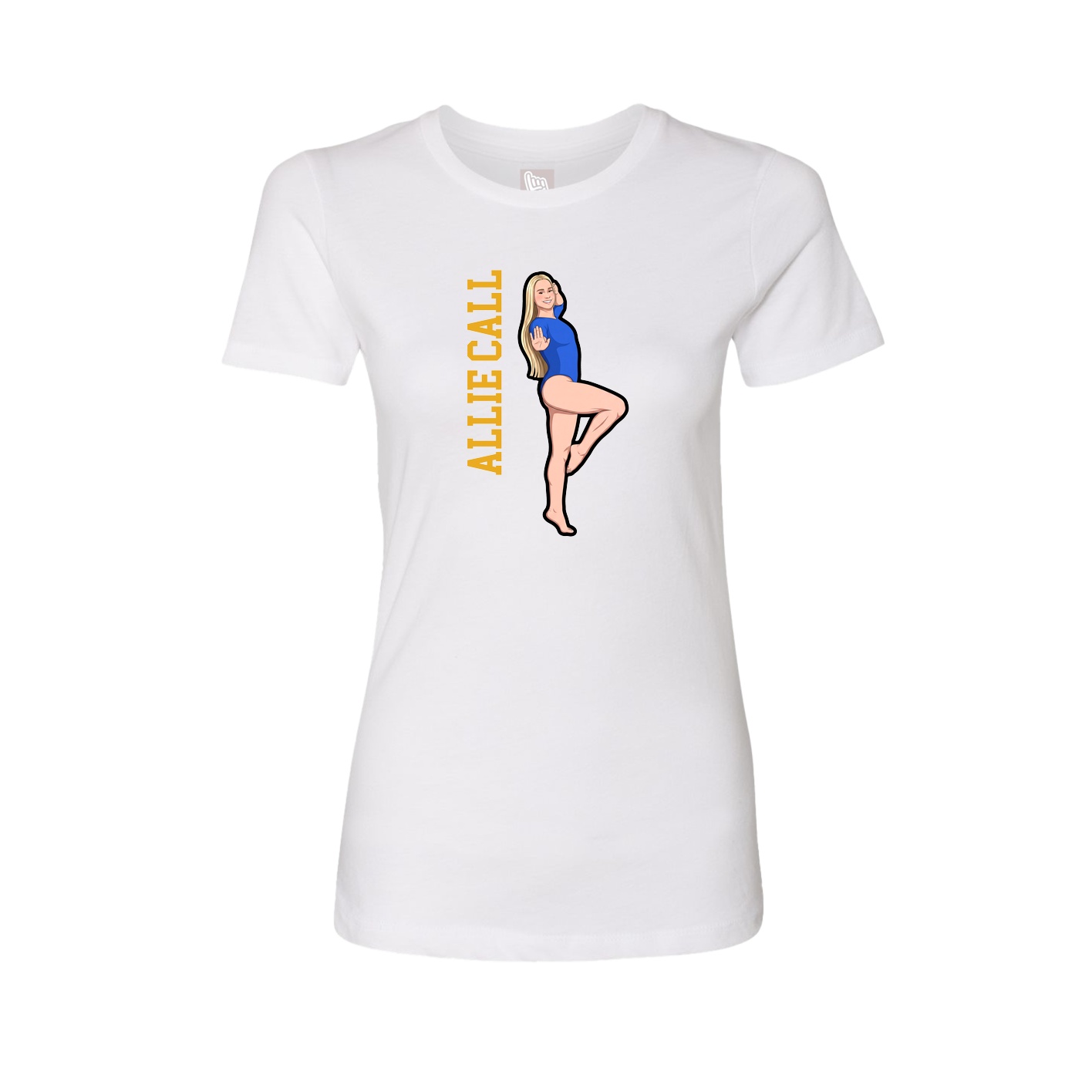 Fitted Women's Tee — Name Vertical in White