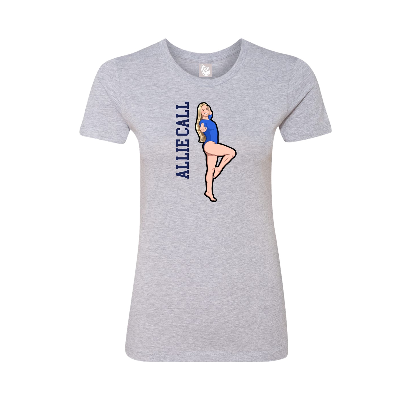 Womens Tee — Name Vertical in Grey