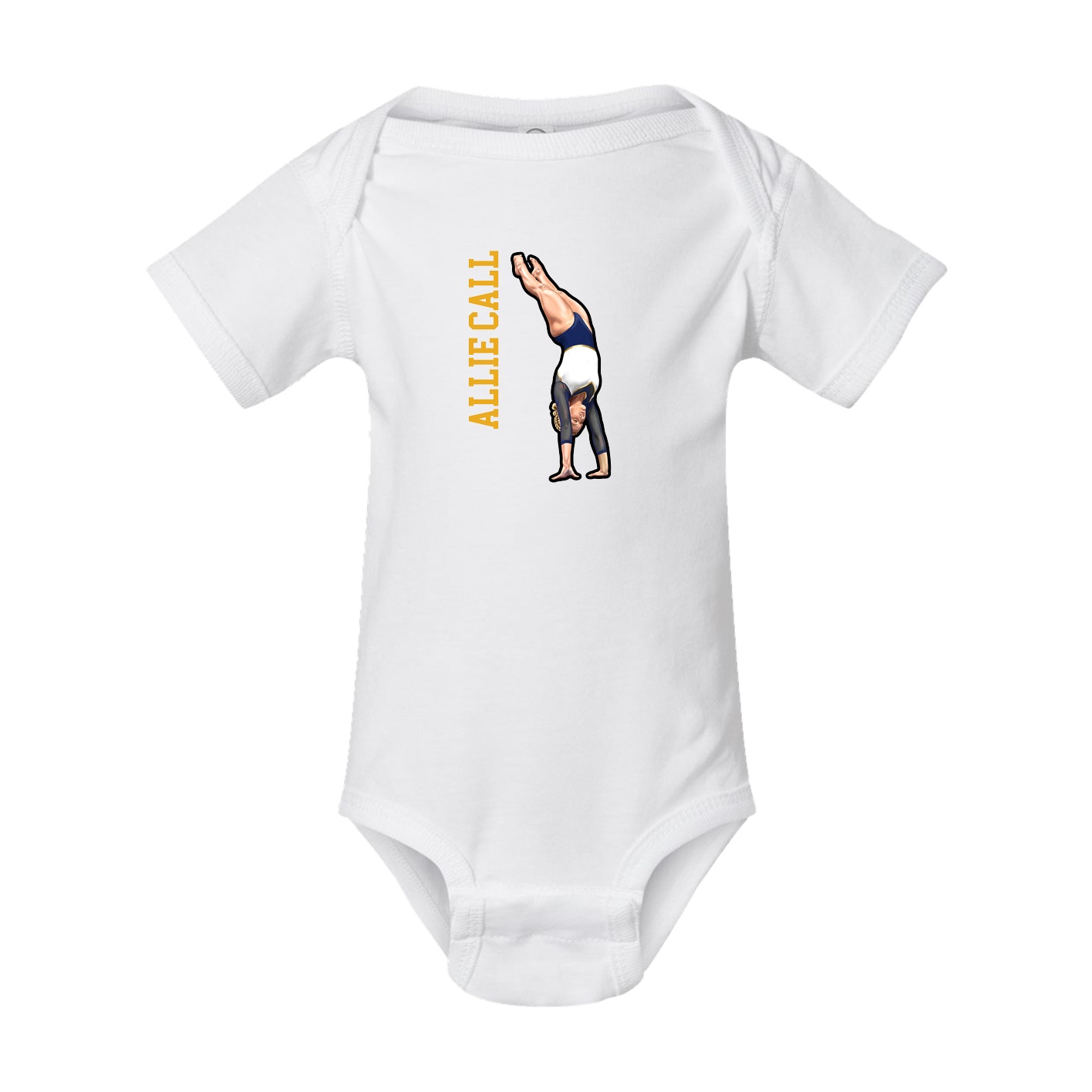 Baby Onesie — Name Vertical in White