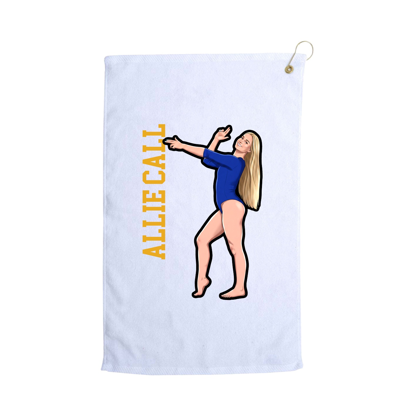 Golf Towel — Name Vertical in White