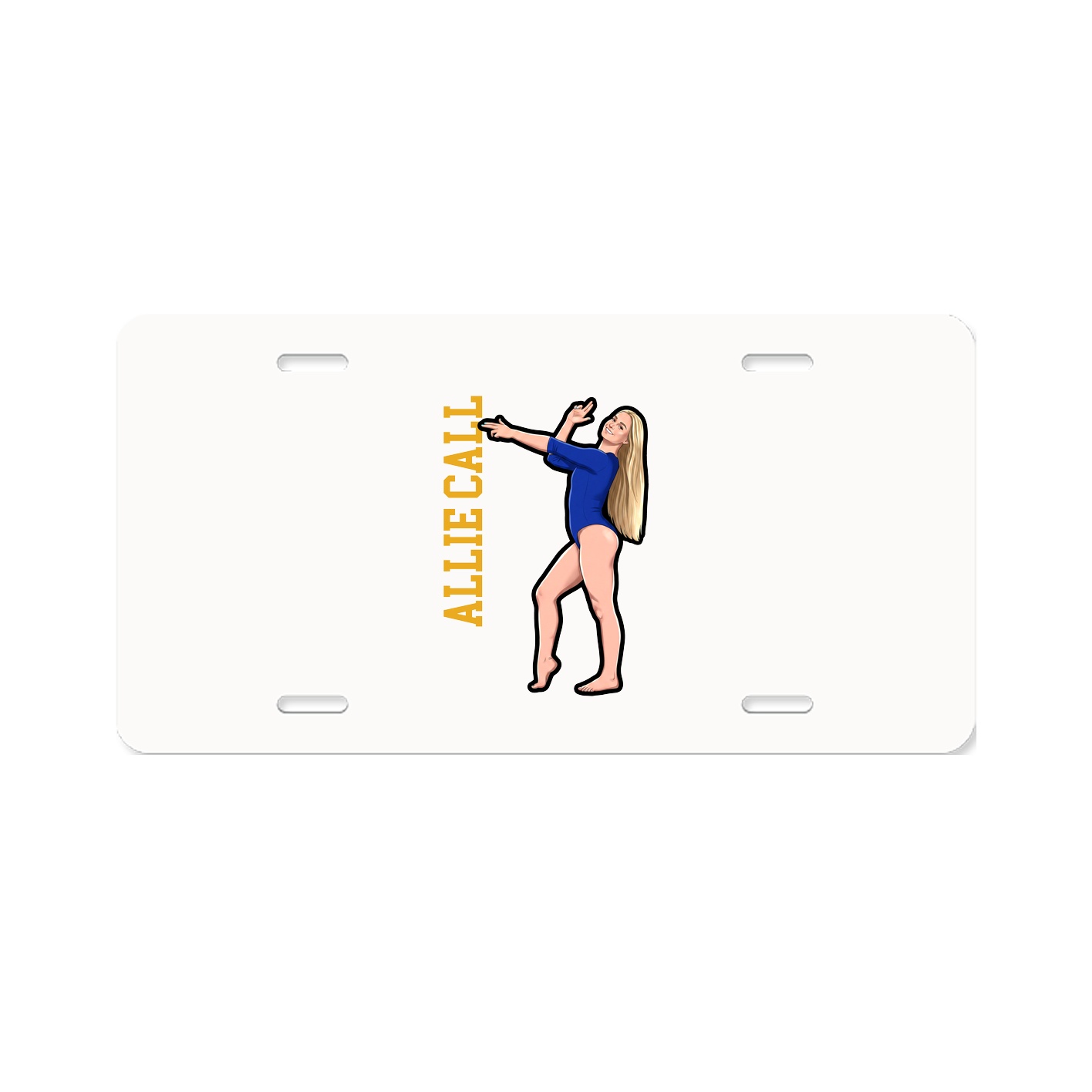 License Plate — Name Vertical in Classic