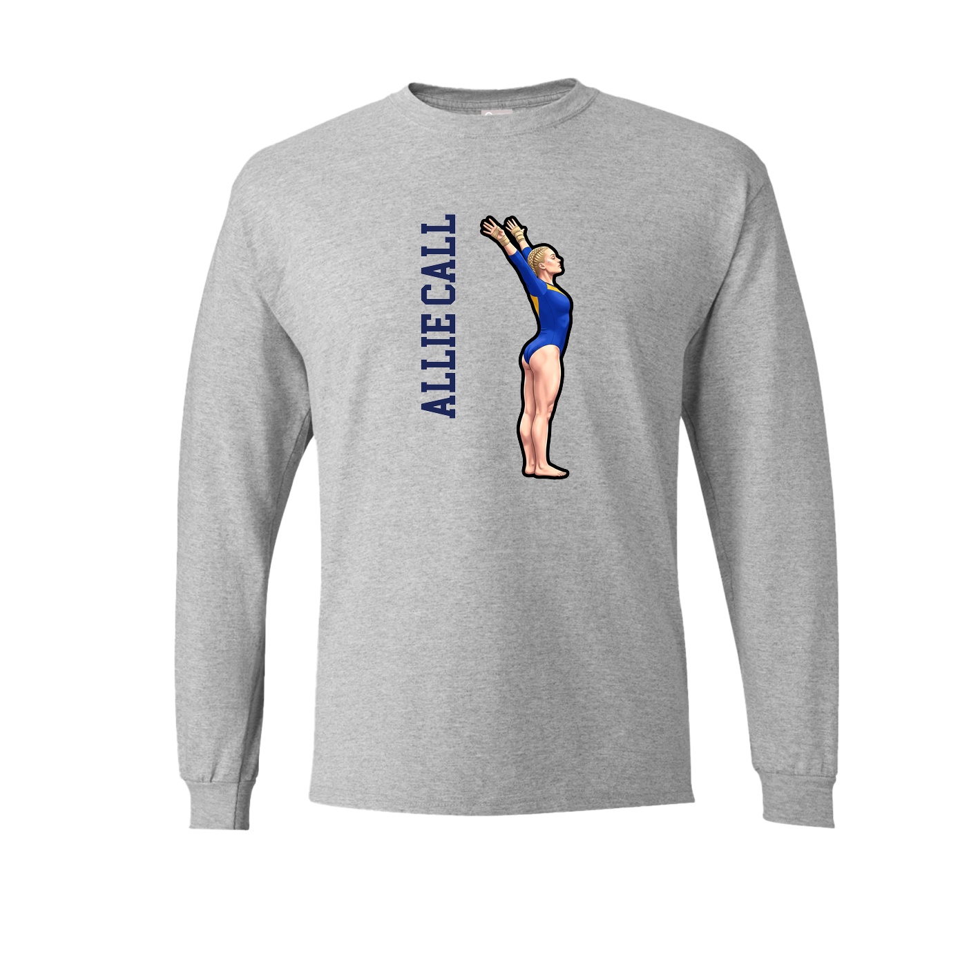 Long Sleeve Tee — Name Vertical in Grey