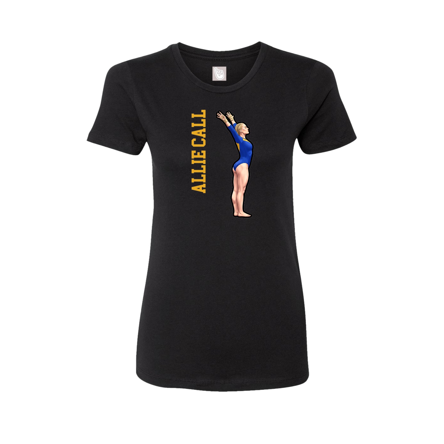 Womens Tee — Name Vertical in Black