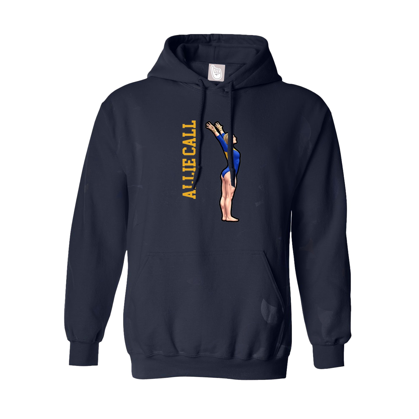 Hoodie — Name Vertical in Navy