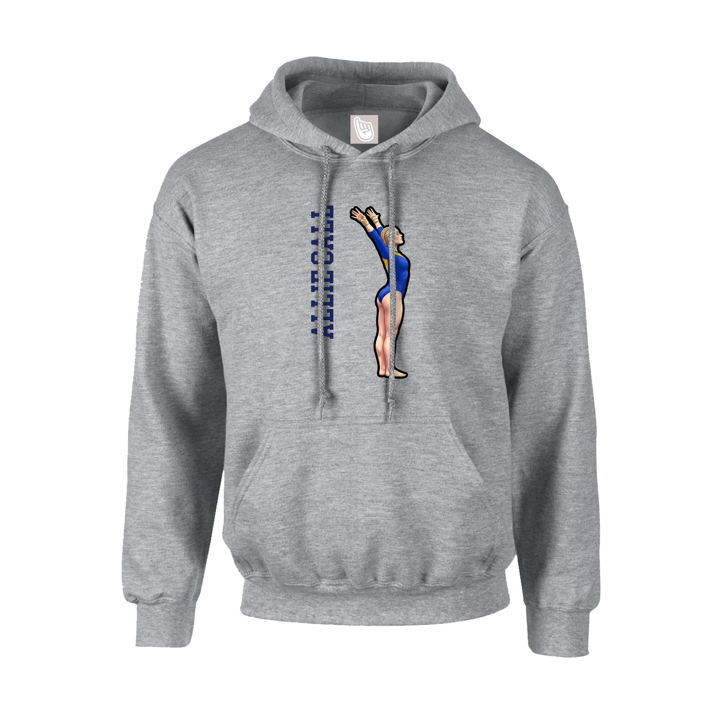 Youth Hoodie — Name Vertical in Grey