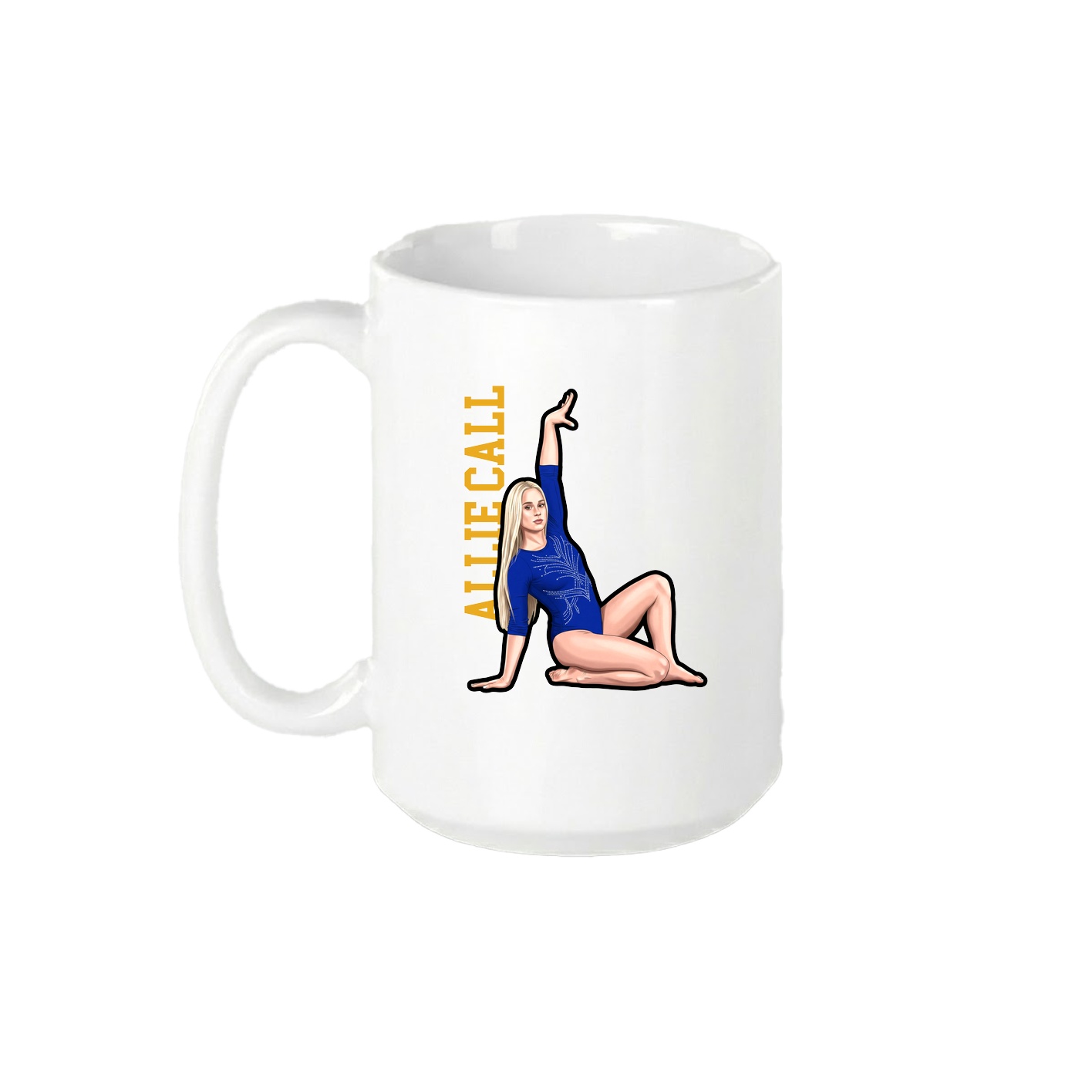 15oz Coffee Mug — Name Vertical in White