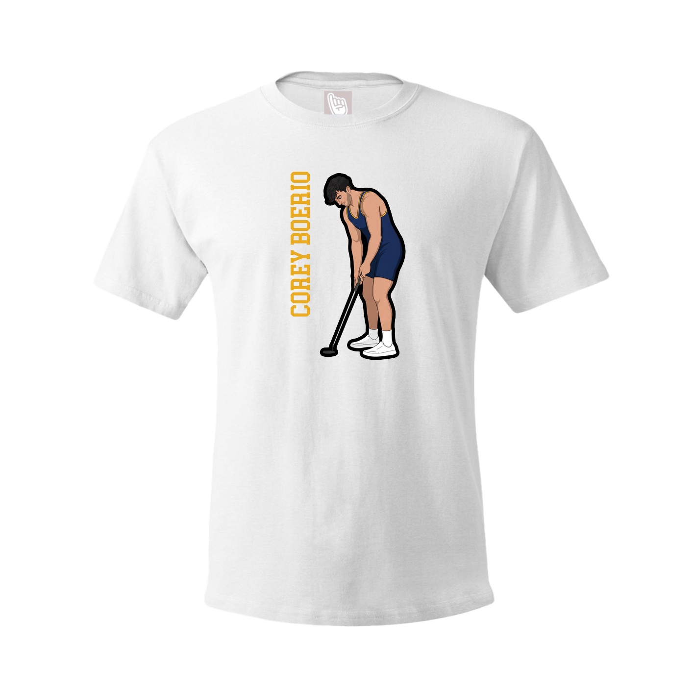Youth Tee — Name Vertical in White