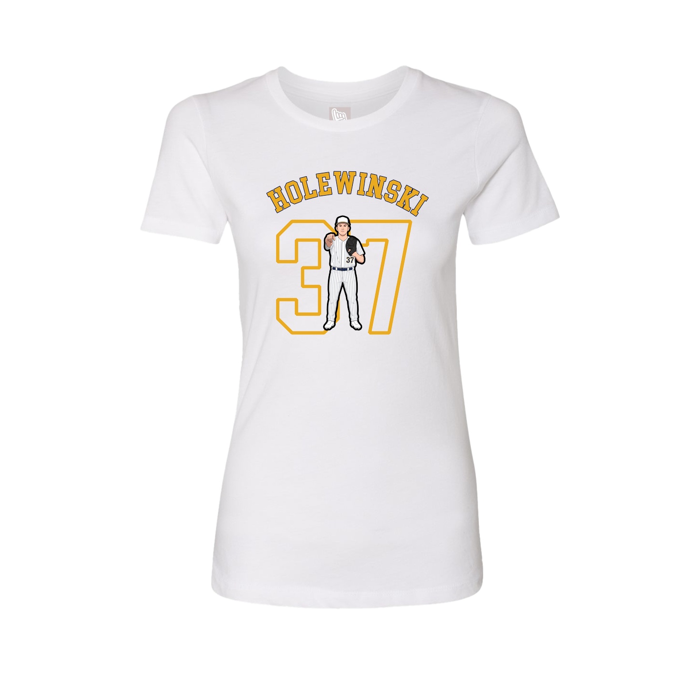 Fitted Women's Tee — Shirsey Arch in White