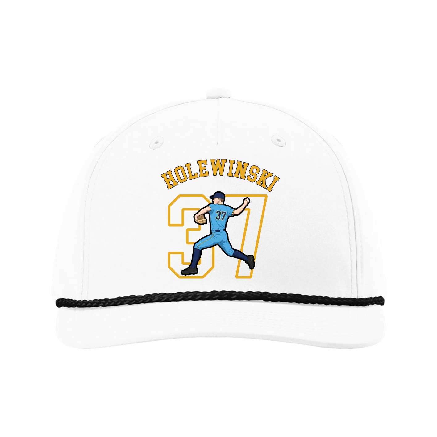 Five-Panel Classic Rope Cap — Shirsey Arch in White