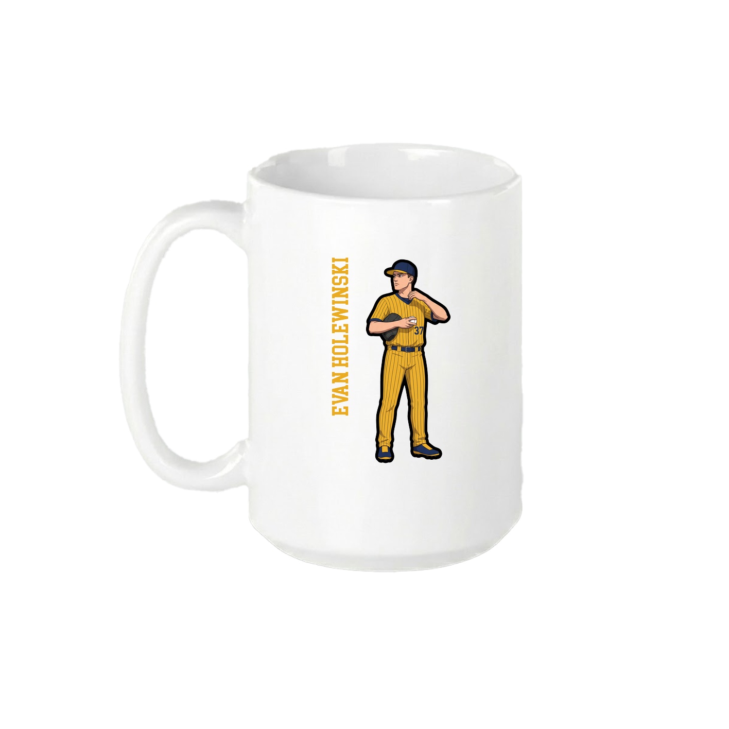 15oz Coffee Mug — Name Vertical in White