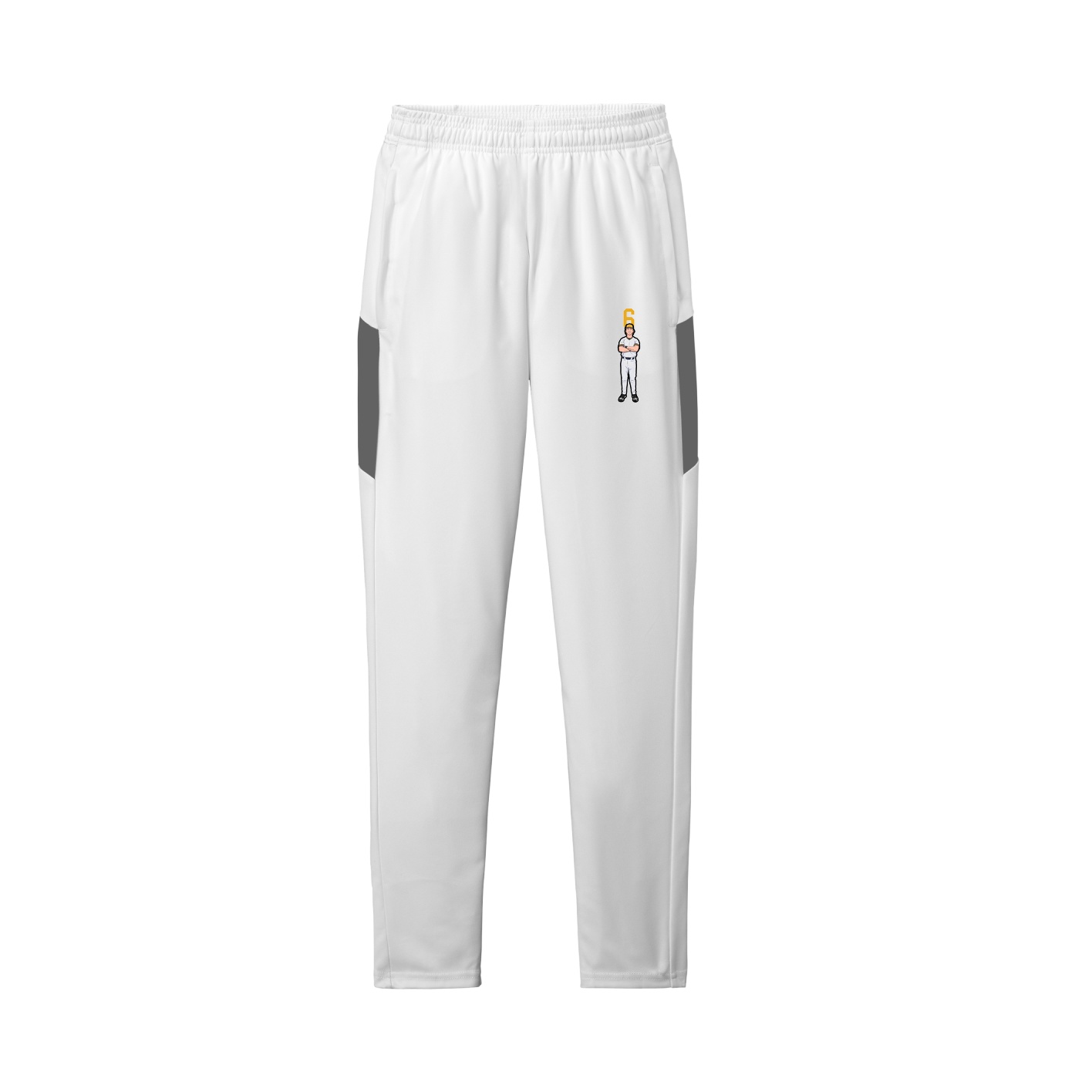 Team Travel Pant — Number Top in White/Grey