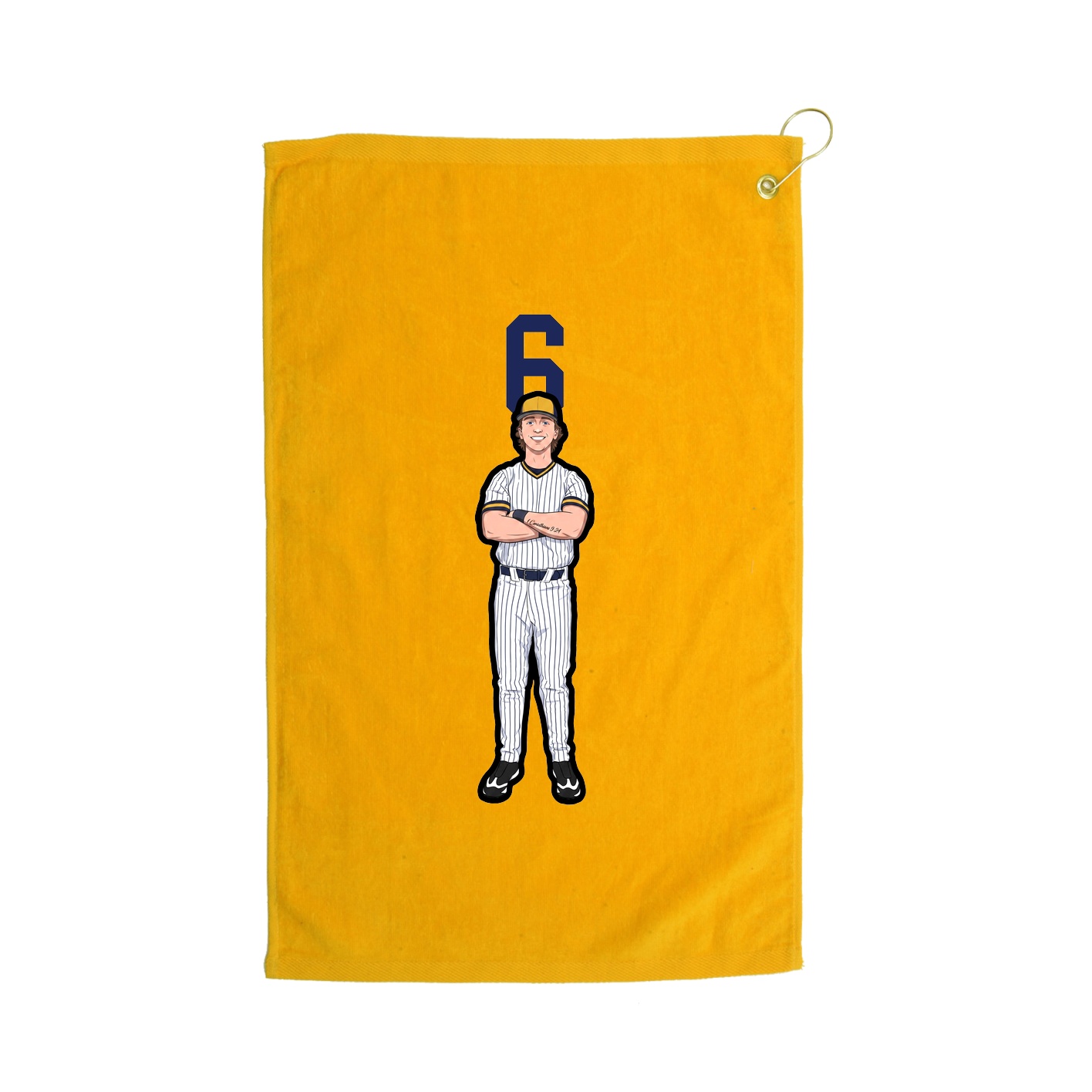 Golf Towel — Number Top in Gold