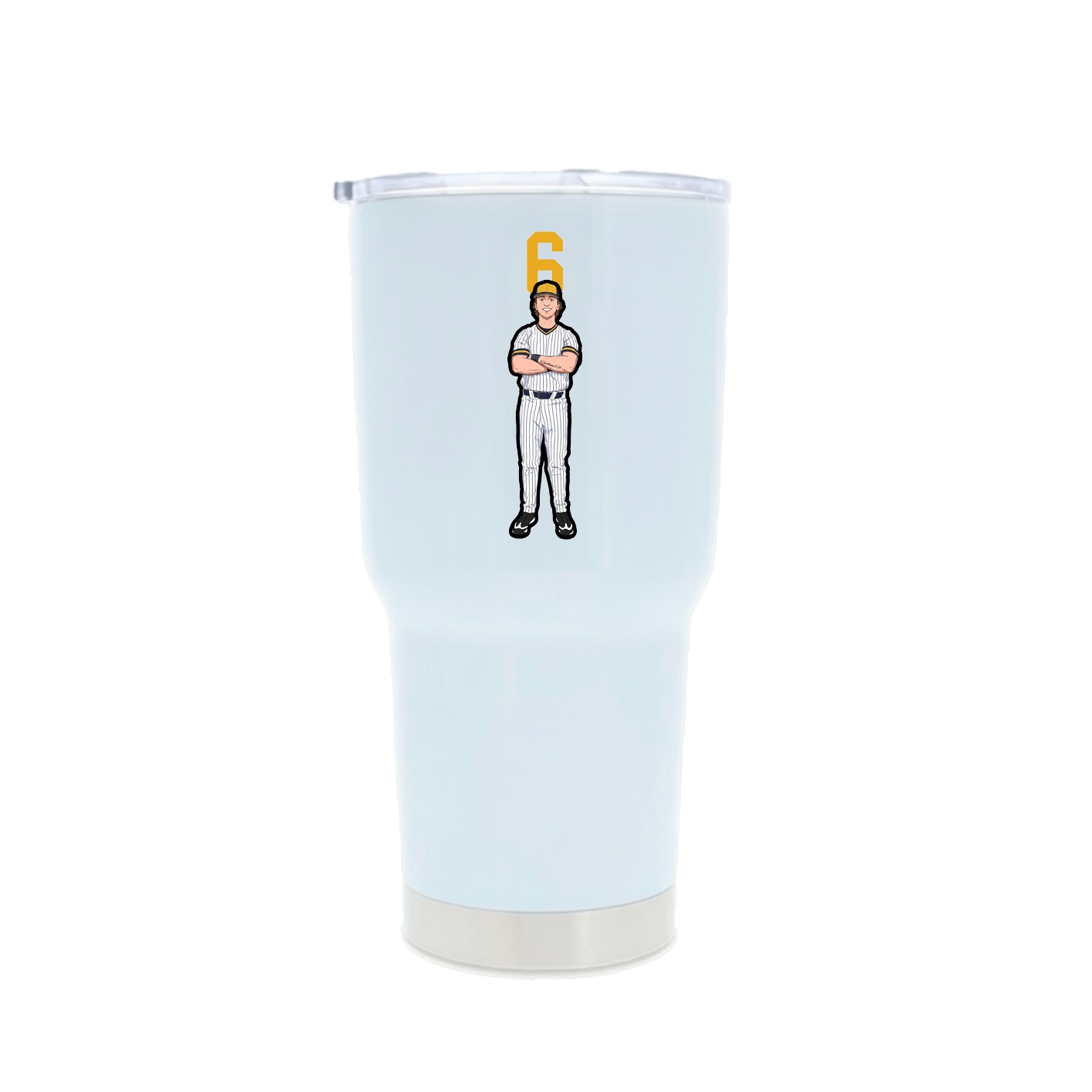 30oz Stainless Steel Tumbler — Number Top in White