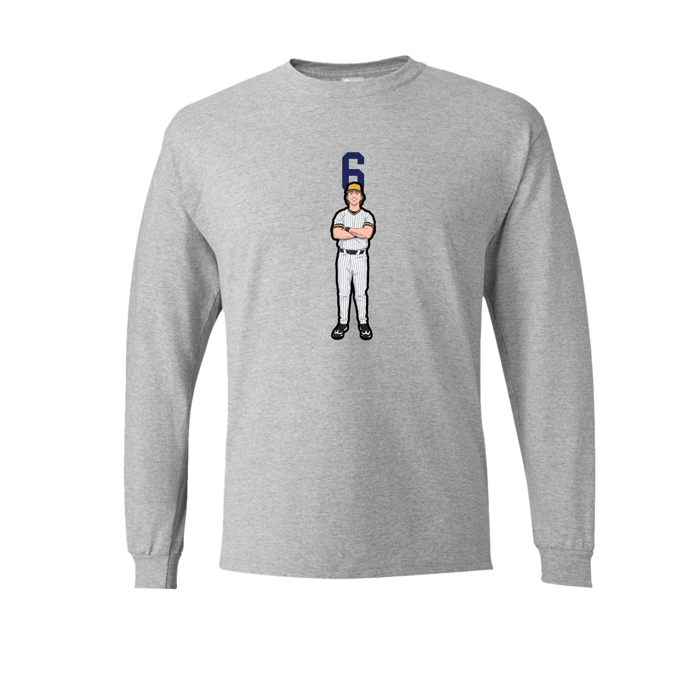 Long Sleeve Tee — Number Top in Grey