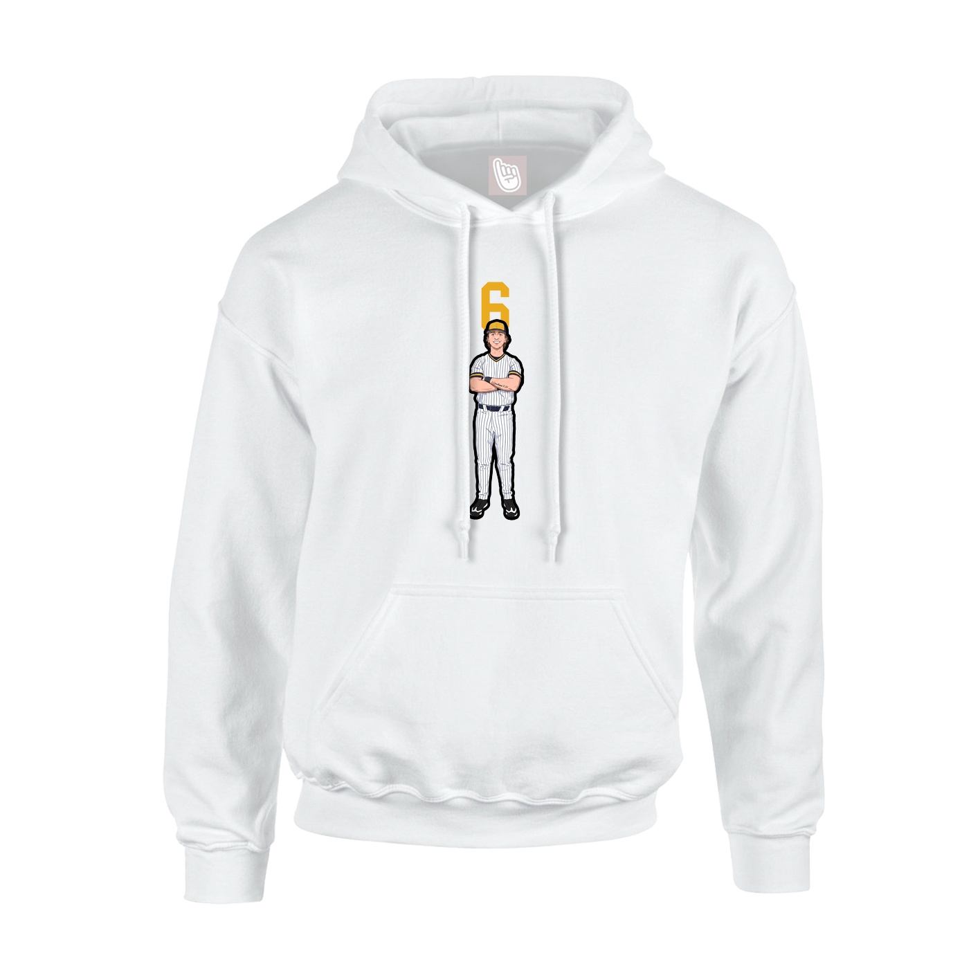 Hoodie — Number Top in White