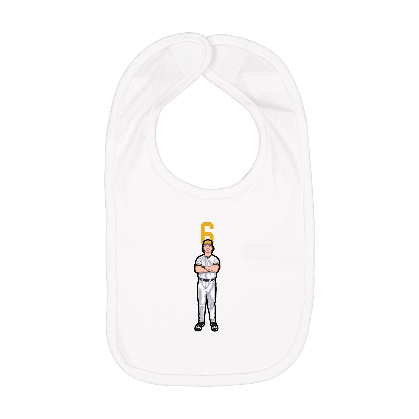 Infant Bib — Number Top in White