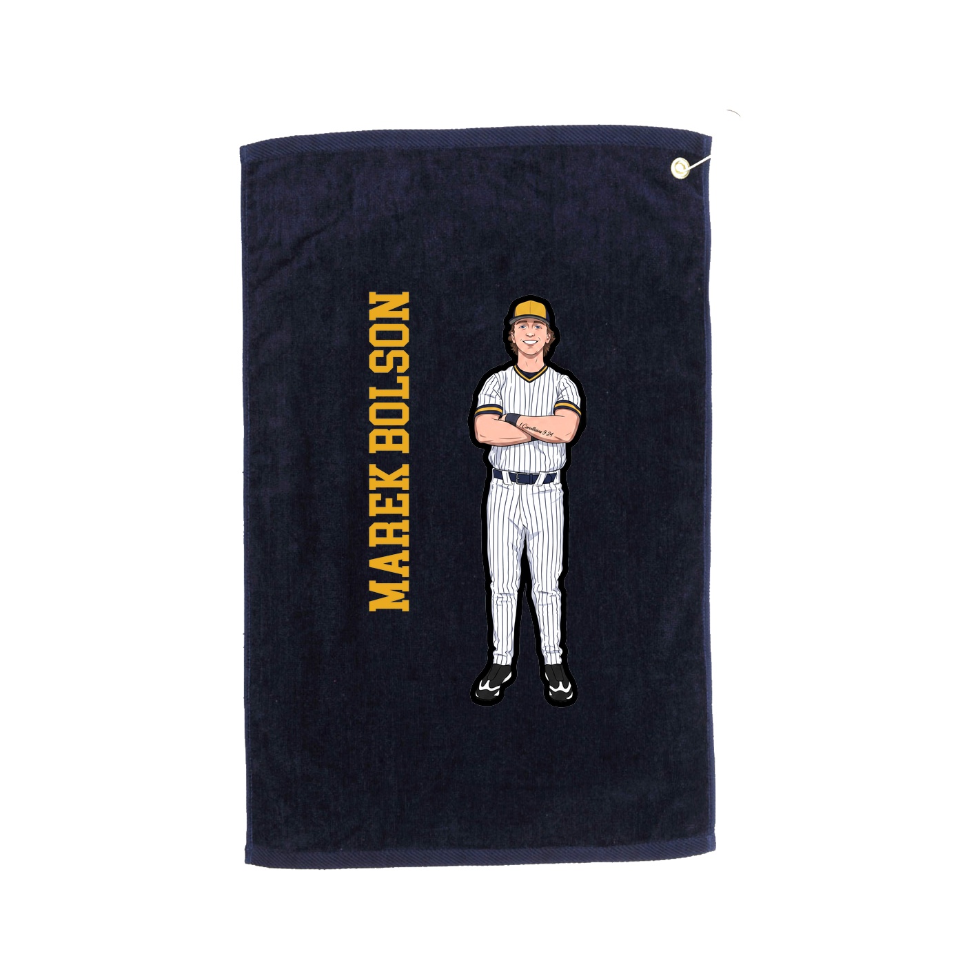 Golf Towel — Name Vertical in Navy