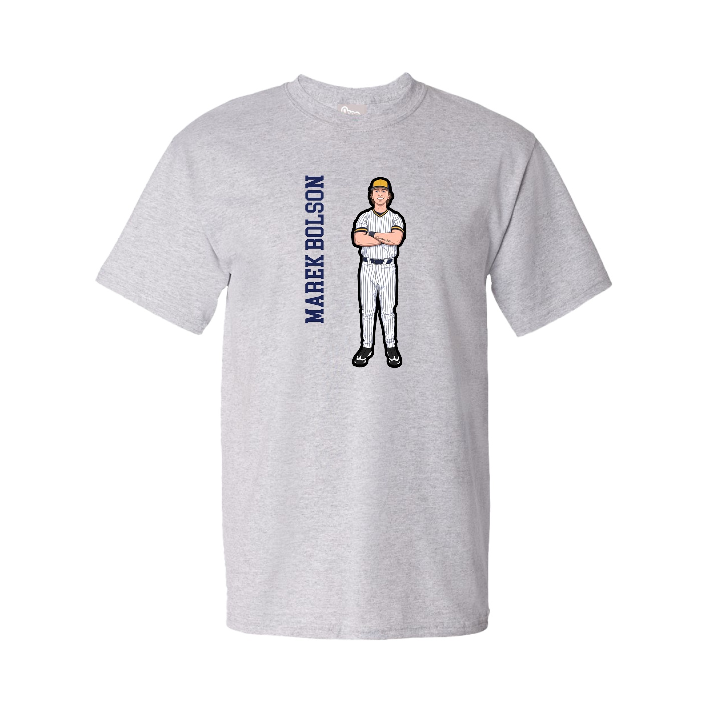 Tee — Name Vertical in Grey