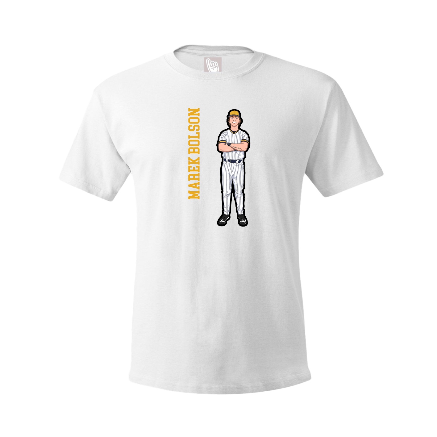 Tee — Name Vertical in White