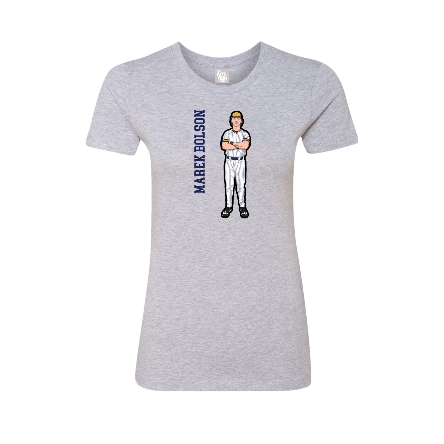 Womens Tee — Name Vertical in Grey