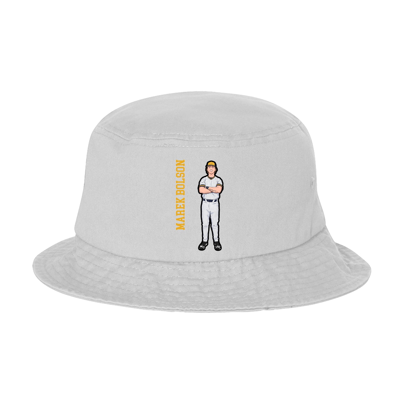 Bucket Cap — Name Vertical in White