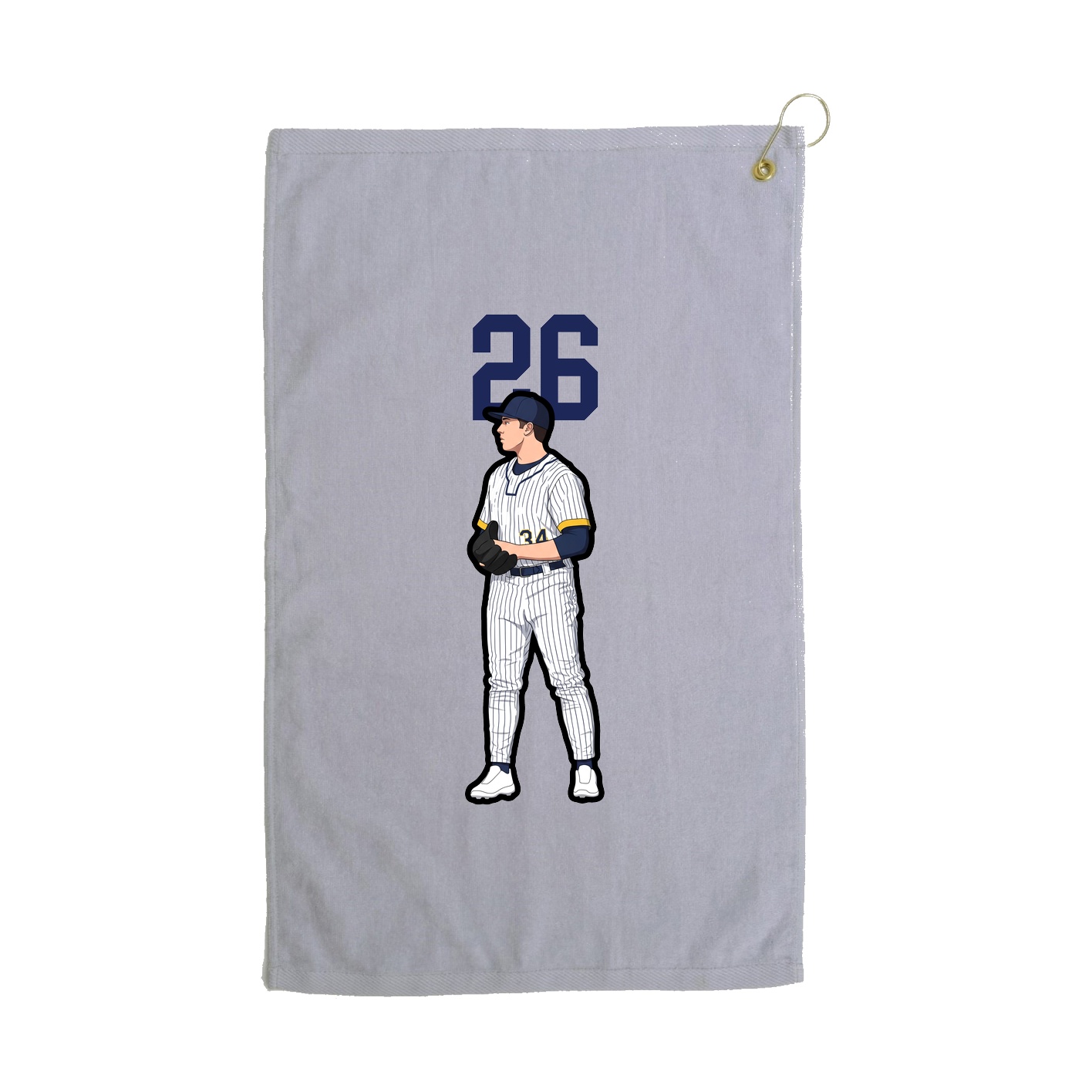 Golf Towel — Number Top in Grey