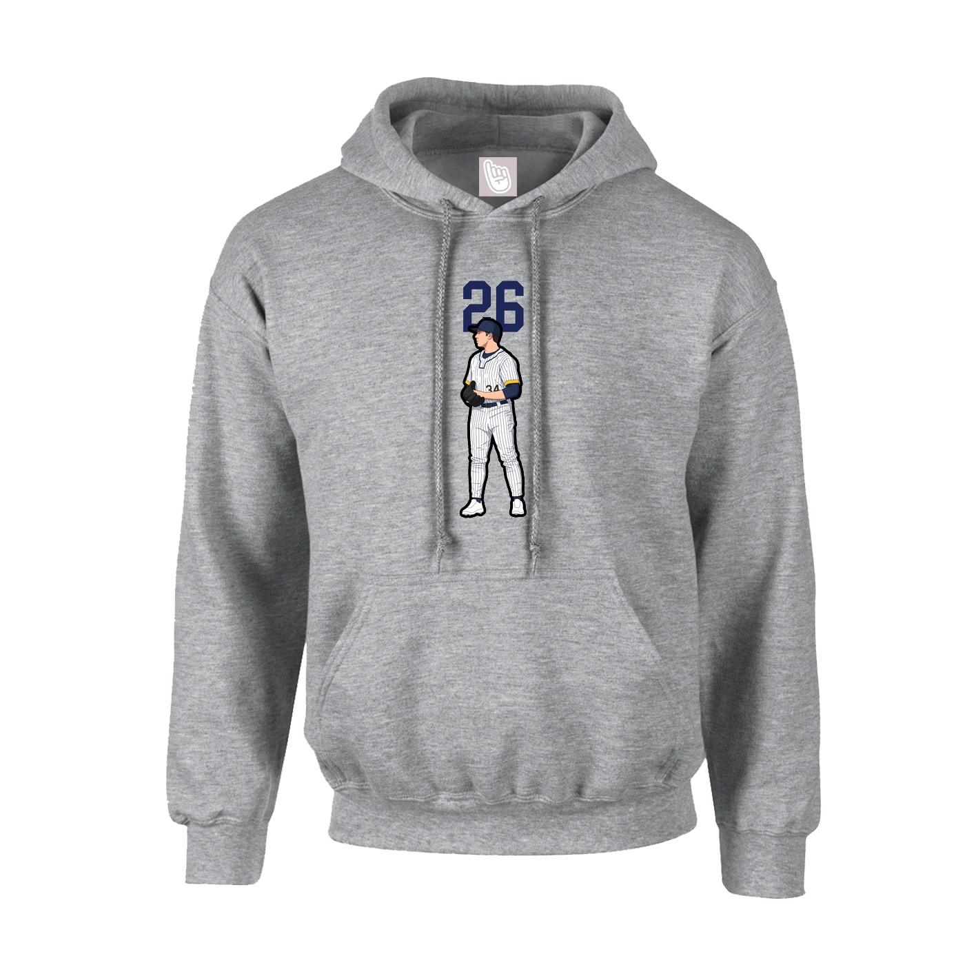 Hoodie — Number Top in Grey