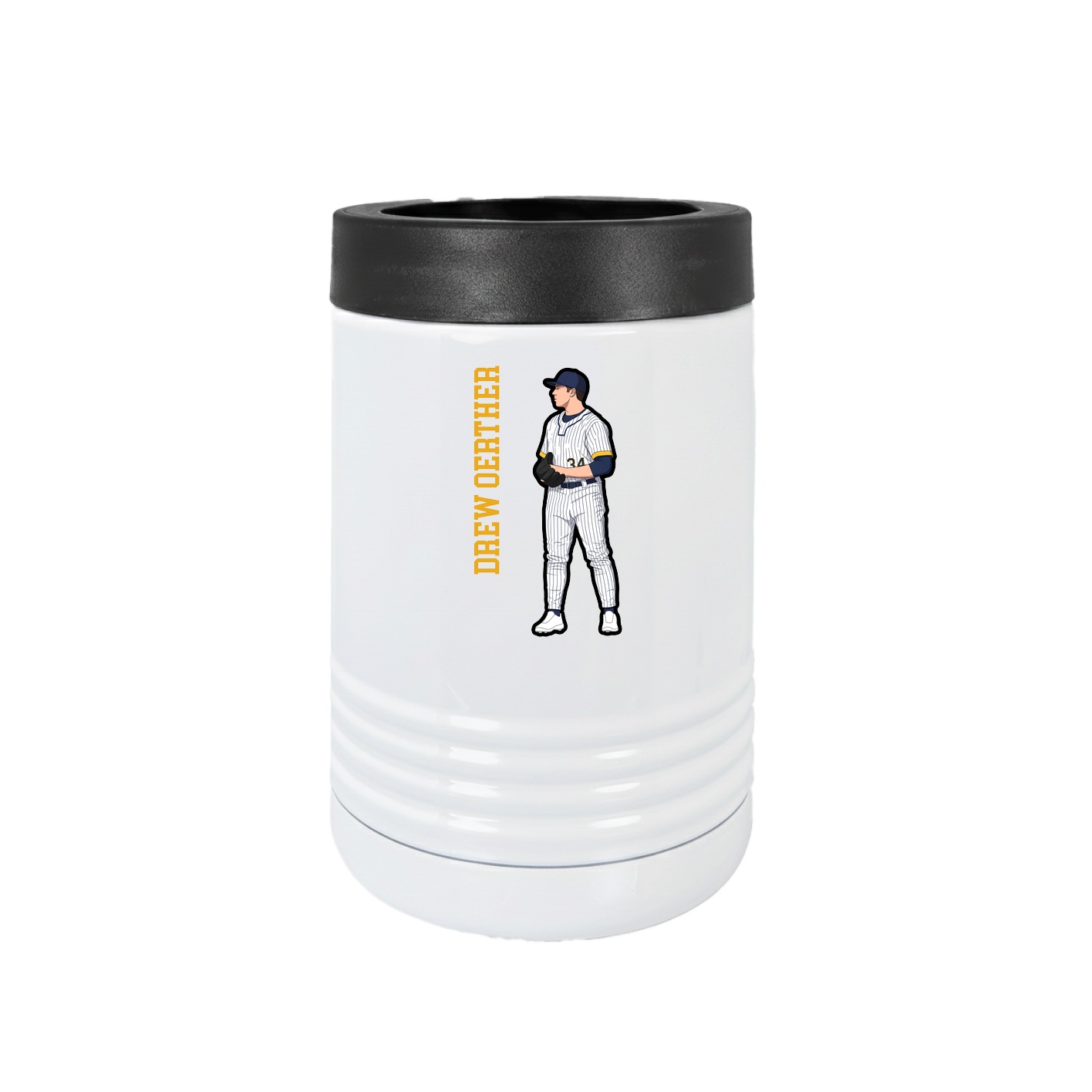 Beverage Holder — Name Vertical in White