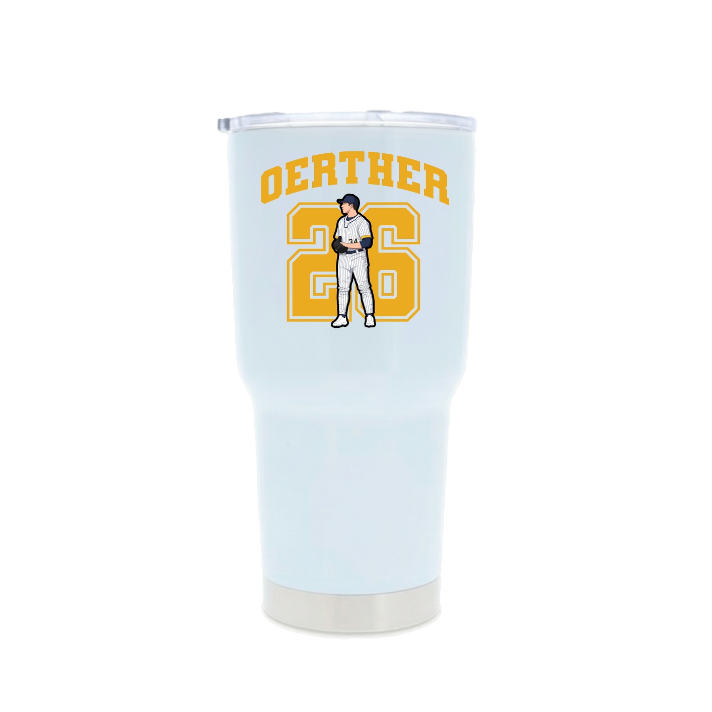 30oz Stainless Steel Tumbler — Number in White
