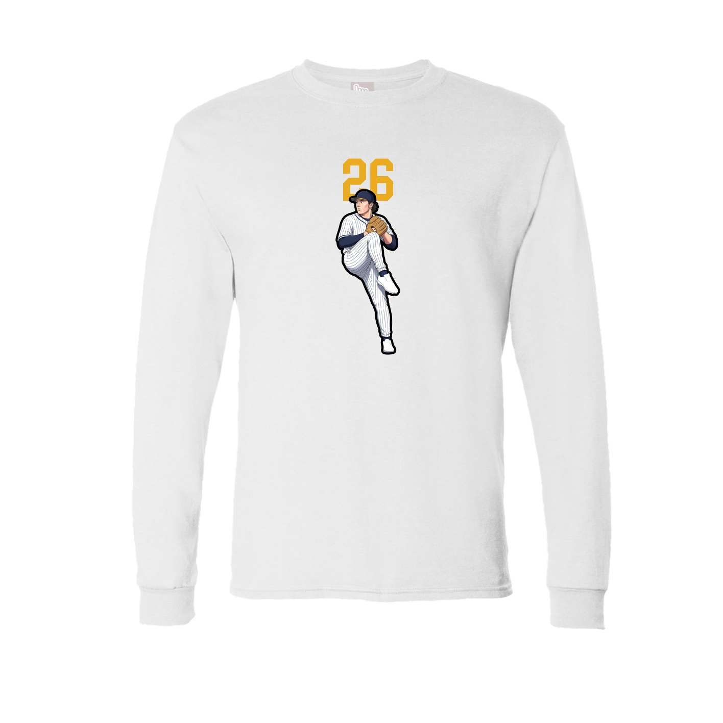 Long Sleeve Tee — Number Top in White