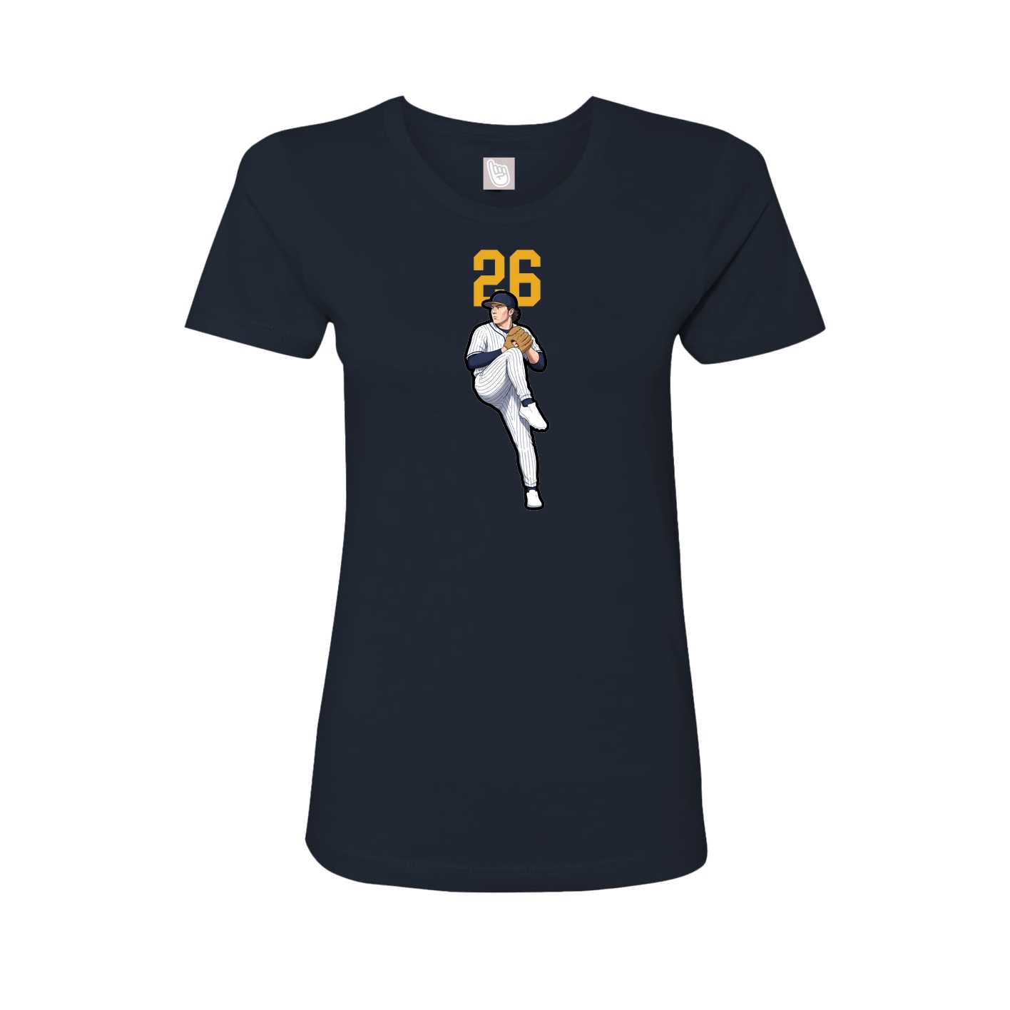 Fitted Women's Tee — Number Top in Navy