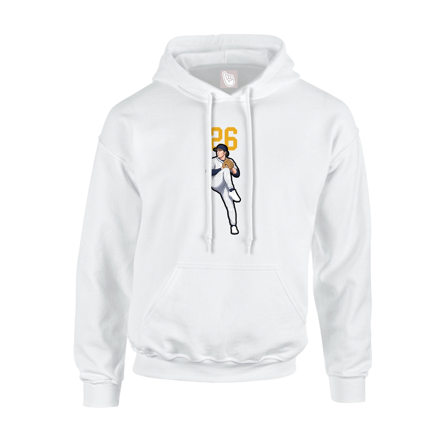 Hoodie — Number Top in White