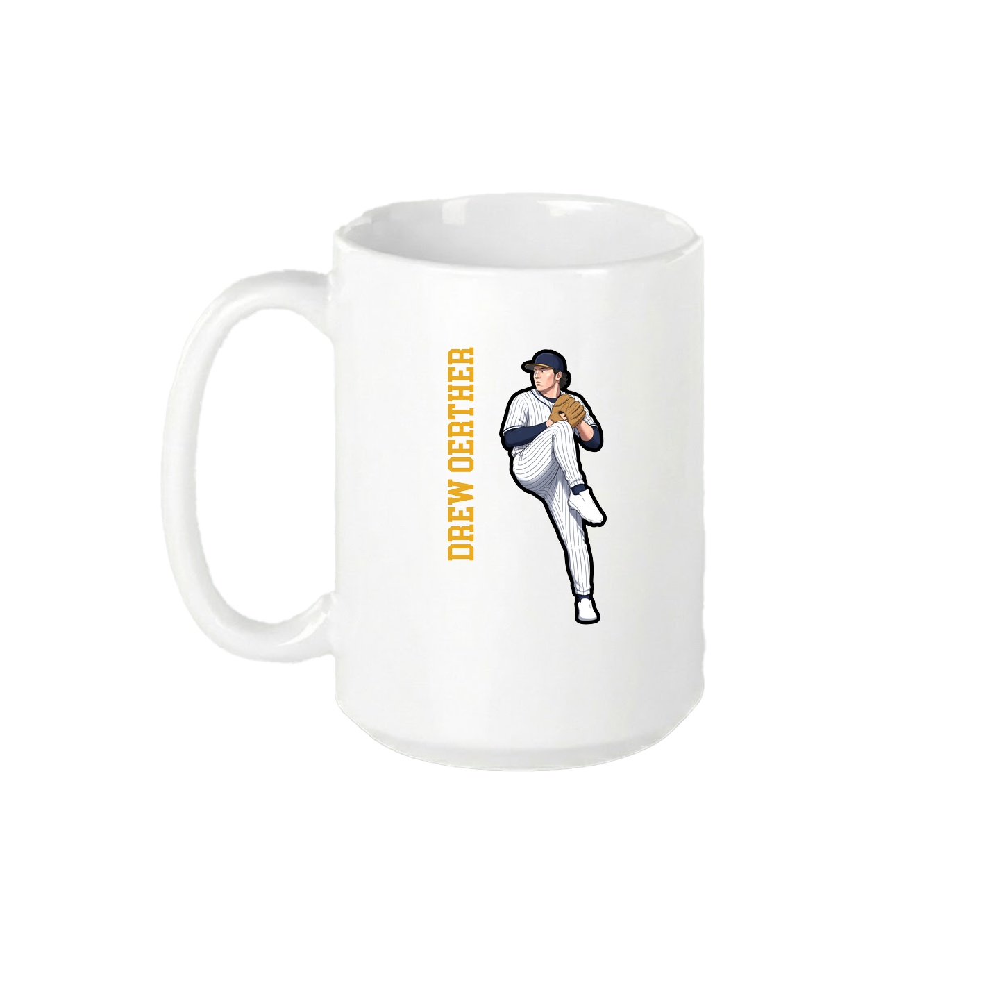 15oz Coffee Mug — Name Vertical in White
