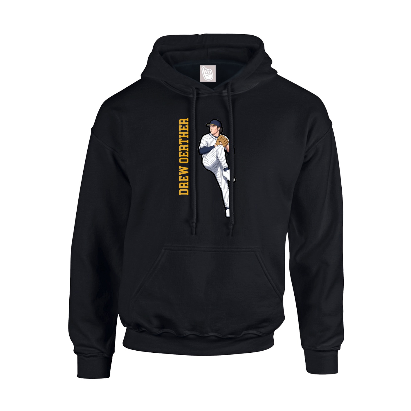 Hoodie — Name Vertical in Black
