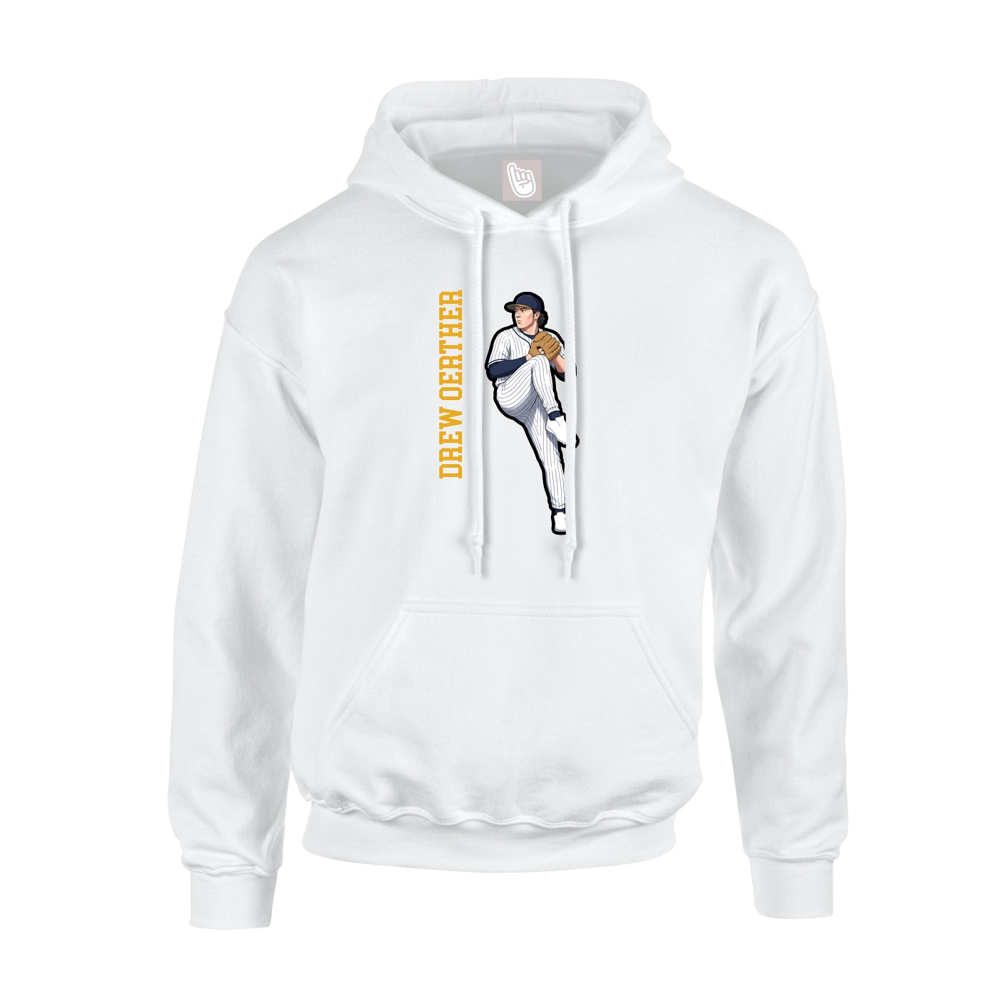 Youth Hoodie — Name Vertical in White